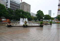 雨の日の大通公園