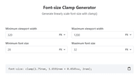 Font-size Clamp Generator